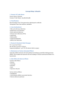 Cefazolin Concept Map: Uses, Dosage, Mechanism