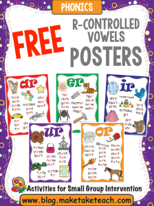 Free R-Controlled Vowels Phonics Posters