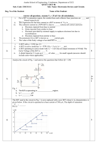 Electronics Devices and Circuits Quiz 3 (Set B)