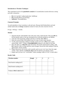 Introduction to Titration Techniques Lab Manual