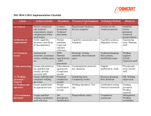 ISO 3834-2:2021 Welding Quality Implementation Checklist
