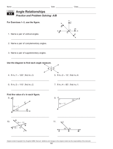 Angle Relationships Worksheet: Practice Problems