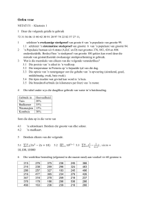 NSTAT151 Klastoets 1 Oefenvrae