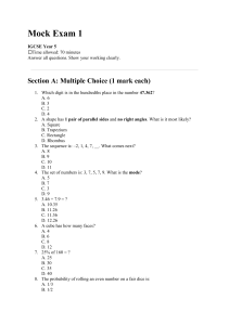 IGCSE Year 5 Math Mock Exam 1
