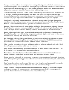 Provinces of Cambodia: EYL5 Class Report on Regional Diversity
