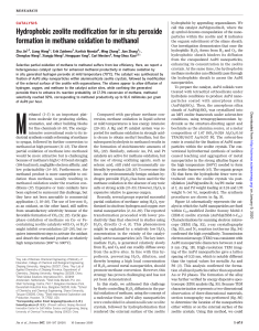Hydrophobic Zeolite Modification for Methane Oxidation to Methanol