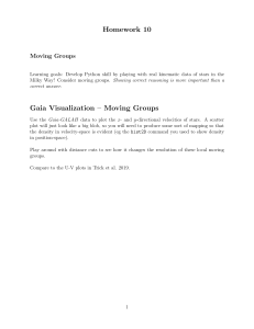 Homework 10: Moving Groups & Gaia Data
