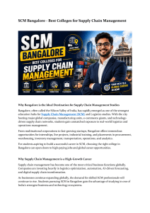 Best SCM Colleges in Bangalore
