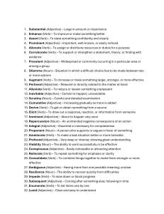 Advanced English Vocabulary List with Definitions
