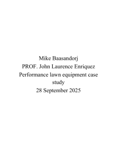 Performance Lawn Equipment Case Study: Customer Satisfaction & Defect Analysis
