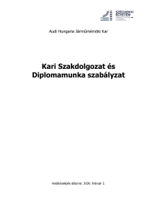 R&egrave;glement des Th&egrave;ses et M&eacute;moires de Dipl&ocirc;me Audi Hungaria