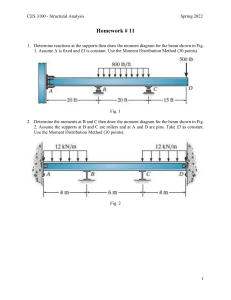 CES 3100 Structural Analysis Homework 11