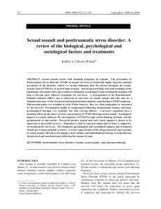 Sexual Assault and PTSD: Biological, Psychological, Sociological Review