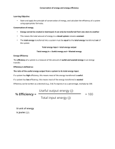 Conservation of Energy and Efficiency: Physics Basics