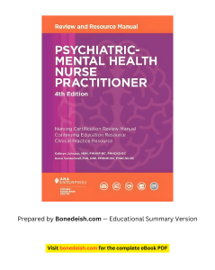 Psychiatric-Mental Health Nurse Practitioner Review Manual 4th Ed
