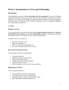 Week 2: Introduction to Civics and Citizenship