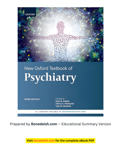 New Oxford Textbook of Psychiatry 3rd Ed Summary