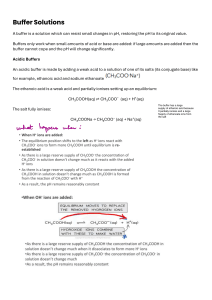 Buffer Solutions: Chemistry Basics