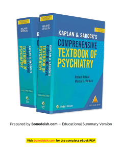 Kaplan & Sadock's Psychiatry Textbook Summary