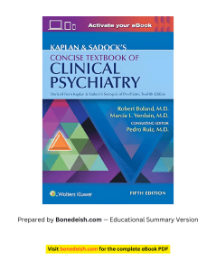 Kaplan & Sadock's Concise Clinical Psychiatry Summary