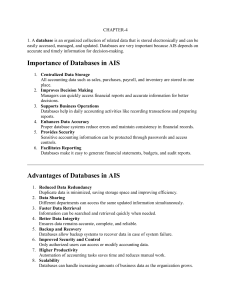 Chapter 4: Databases in Accounting Information Systems