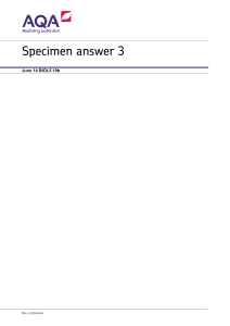 AQA BIOL5 Specimen Answer 3 (June 2014)