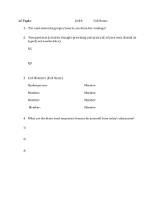 Learning Cell Discussion Reflection Worksheet
