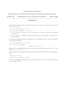 COMP 232 Assignment 6: Math for Computer Science Problems