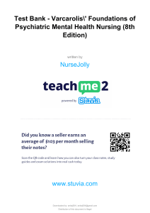 Varcarolis' Psychiatric Mental Health Nursing 8th Ed Test Bank