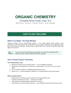 Organic Chemistry Study Guide: Orgo I & II