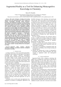 AR as a Tool for Enhancing Metacognitive Knowledge in Chemistry