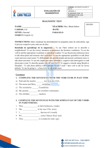 English A2 Diagnostic Test - Instituto Luis Tello