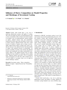 Influence of Slurry Composition on Investment Casting Mould Properties