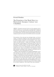 Protection of Weak Parties in European Contract Law: A Synthesis