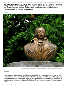 R&eacute;volte de Louis Delgr&egrave;s en Guadeloupe 1802 : Vivre libre ou mourir