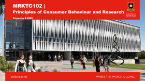 MRKTG102 Week 12: Social Influences & Reference Groups