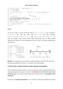 Finite Element Method: MATLAB & Shape Functions