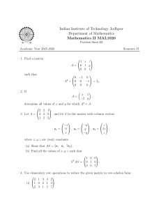 IIT Jodhpur Mathematics II Problem Sheet III
