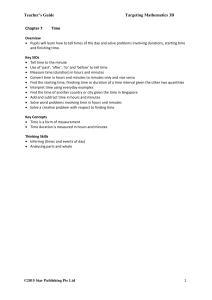 Teacher&rsquo;s Guide: Targeting Mathematics 3B Chapter 7 Time