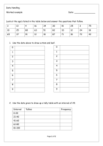 Data Handling Worksheet: Statistics Exercises