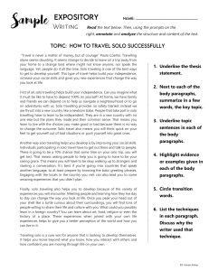 Sample Expository Essay on Solo Travel