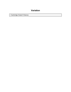 Variation in Biology - Cambridge Grade 9 Science