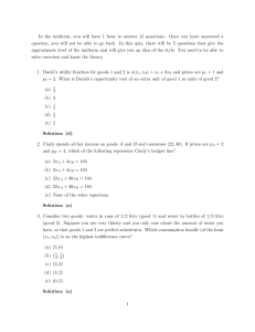 Microeconomics Quiz: Consumer Choice & Utility