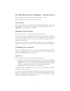 CS 7638 Robotics:AI Techniques Problem Set 0