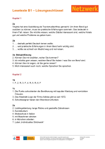 Netzwerk B1 Lesetexte L&ouml;sungsschl&uuml;ssel