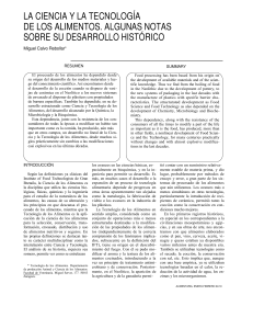 La ciencia y tecnolog&iacute;a de los alimentos: desarrollo hist&oacute;rico