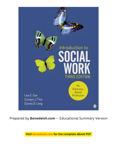 Introduction to Social Work: Advocacy-Based Summary