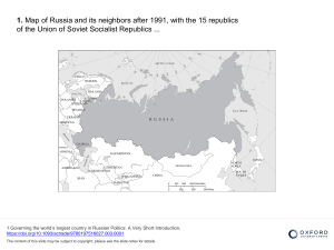 Map of Russia and Neighbors Post-1991 - Russian Politics Introduction