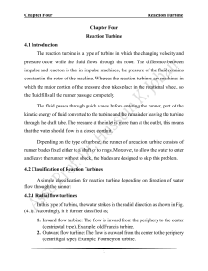 Chapter 4: Reaction Turbine - Types, Components, Francis & Kaplan Turbines