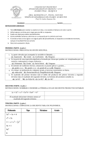 Examen Final Bloque II Matem&aacute;ticas IV para 4to A&ntilde;o de Medicina